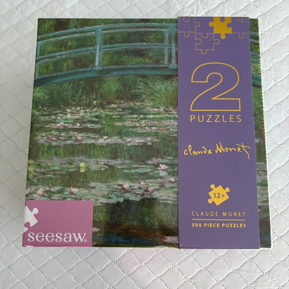 Two Claude Monet Water Lilies & Footbridge 500-Piece Jigsaw Puzzles